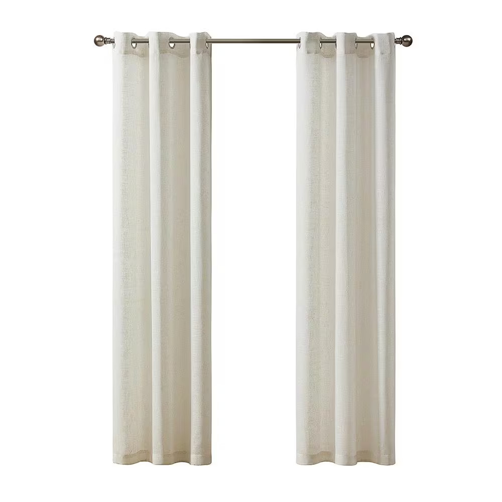 Valencia Natural Linen Blend 40 In. W X 84 In. L Grommet Light Filtering Curtain