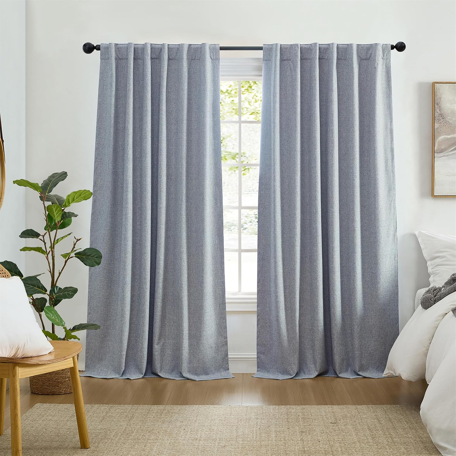Home Fashions Solace 100% Max-Blackout Energy Efficient Solid Texture Window Cur