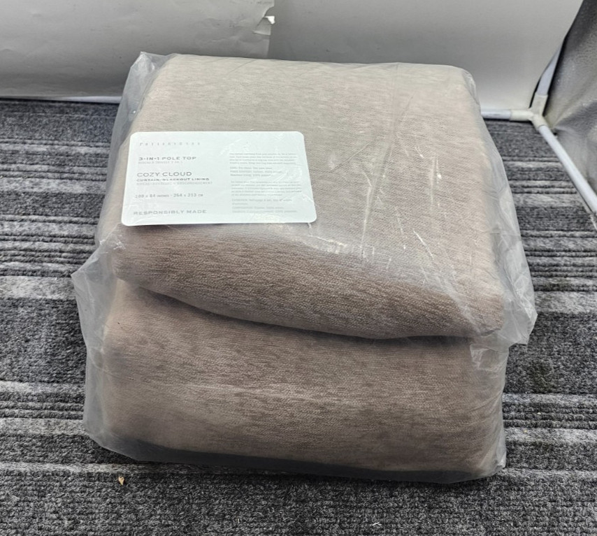 Pottery Barn 3-in-1 Pole Top Cozy Cloud Curtain 100″ W x 84″ L Blackout Lining