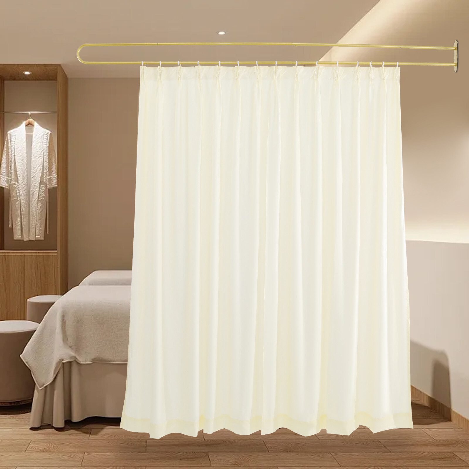 Partition Curtain With U-Shape Tube Privacy Partition Curtain Room Divider