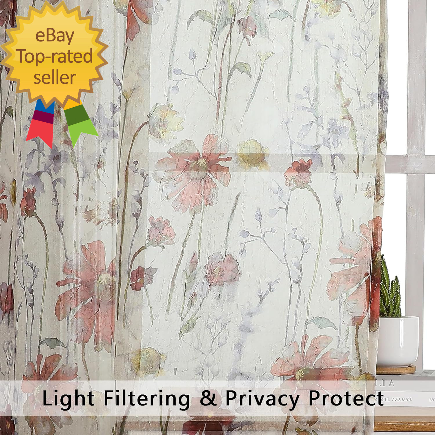 Crushed Kitchen Window Curtains 45 Inches Length 2 Panels Elegant Farmhouse