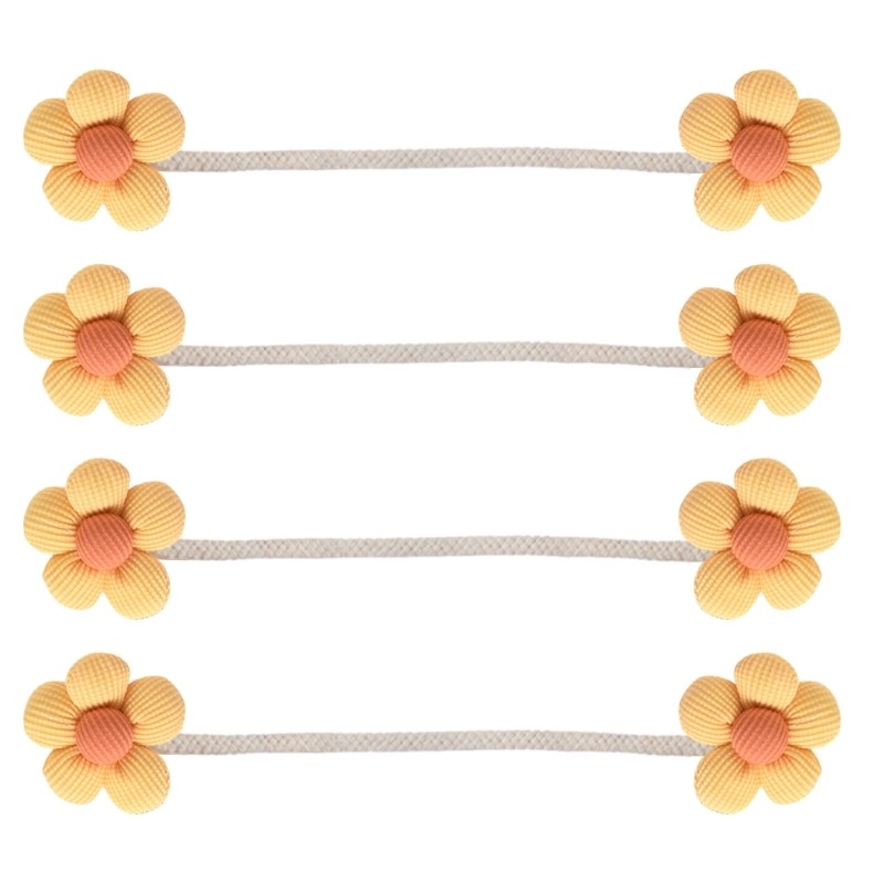 Cute Flower Curtain Ties Decorative Holdbacks Clip for Bedroom Window Drape 4Pcs