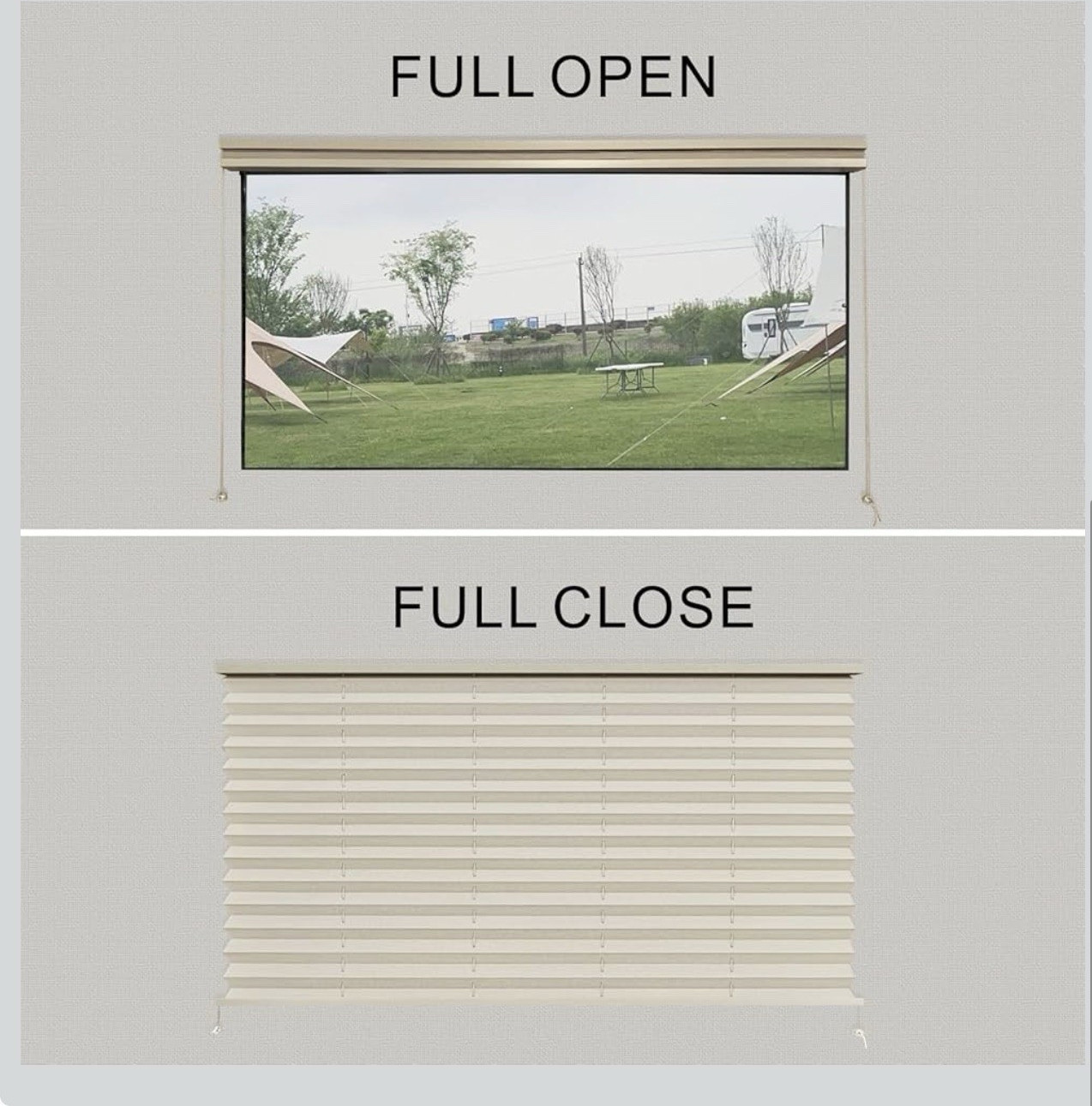 Dulepax Pleated Shade Blackout Fabric, Beige Solid Modern, 33 x 54 in