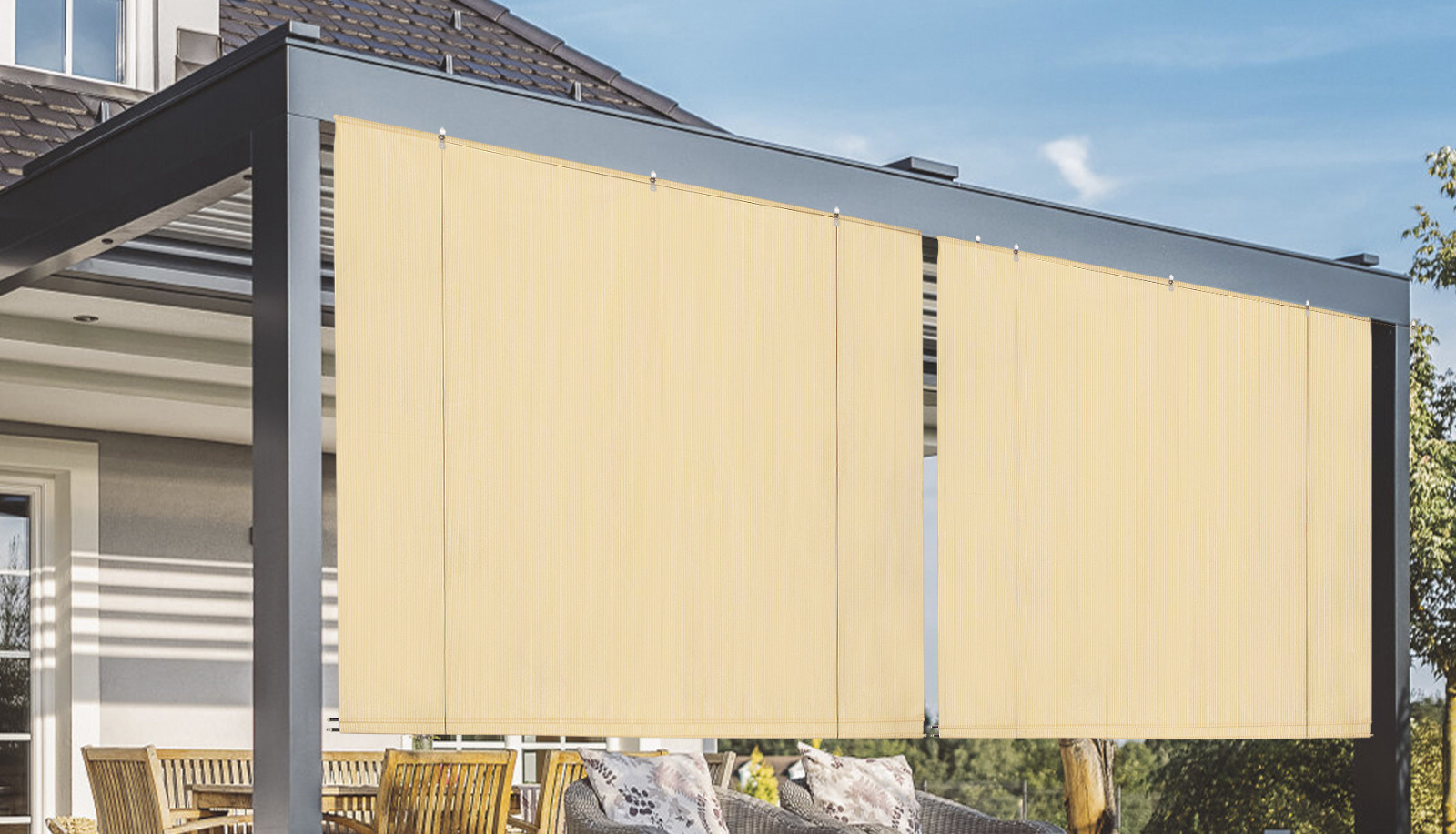 Roll Up Shade Roller Shade Blind for Outdoor Patio Porch Pergola Deck Office