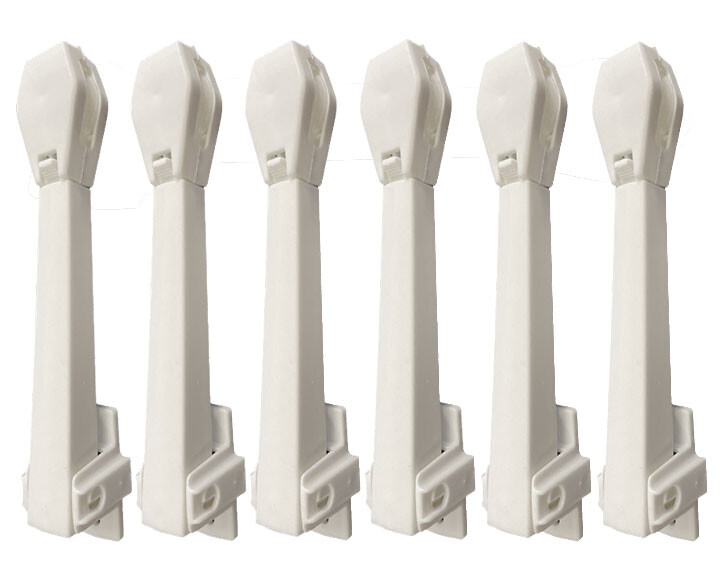Qty (6) Vertical Blind Cord, String White Tension Pulleys, Traverse Rod