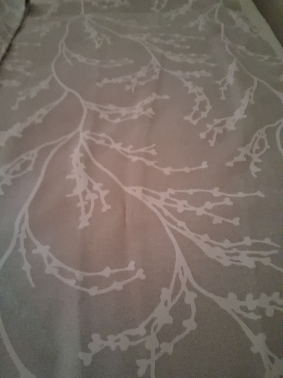 2 Panel Gray Silver Branch Design Polyester 84x 26 Inch Drapery