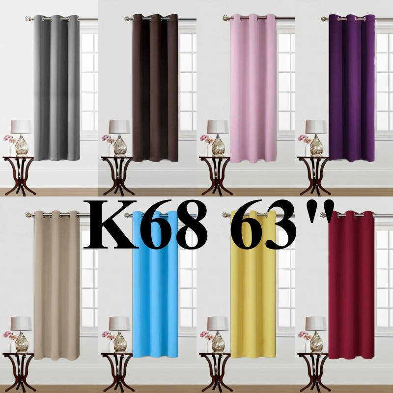 1 SET 100% BLACKOUT INSULATE THERMAL SHORT PANELS WINDOW CURTAIN IN 36″ 54″ 63″L