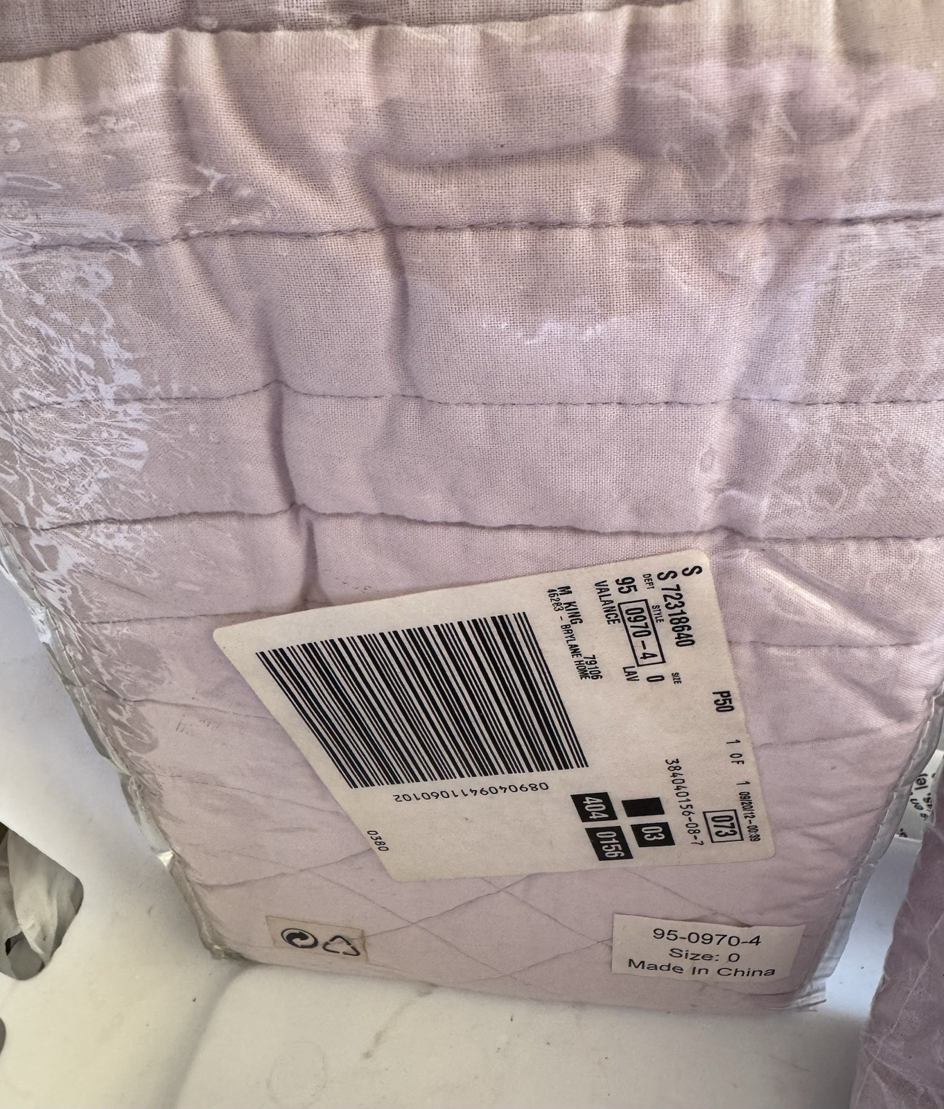 Vintage NIP Brylane Home 4 Lilac Panels With Tie Backs 3 Valances, 1 Pillow Sham