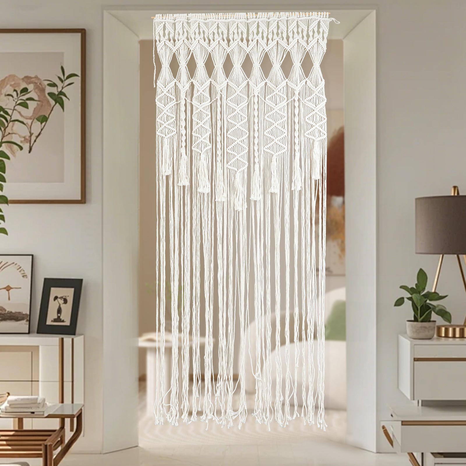 Handmade Macrame Wall Hanging Boho Home Backdrop Door Window Curtain Decor USA