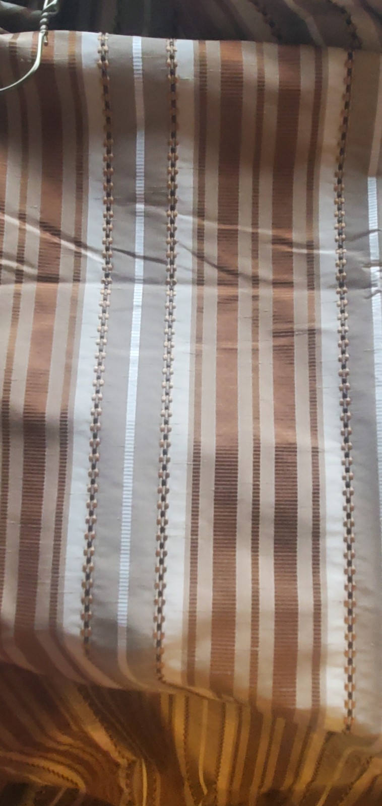 4 Panels CUSTOM pinch pleated drapes gold/brown heavy fabric lined ~110” long