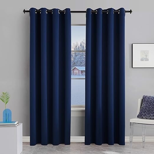 BERSWAY 99% Blackout Curtains & Drapes Panels 96 Inches Darkening Curtains Therm
