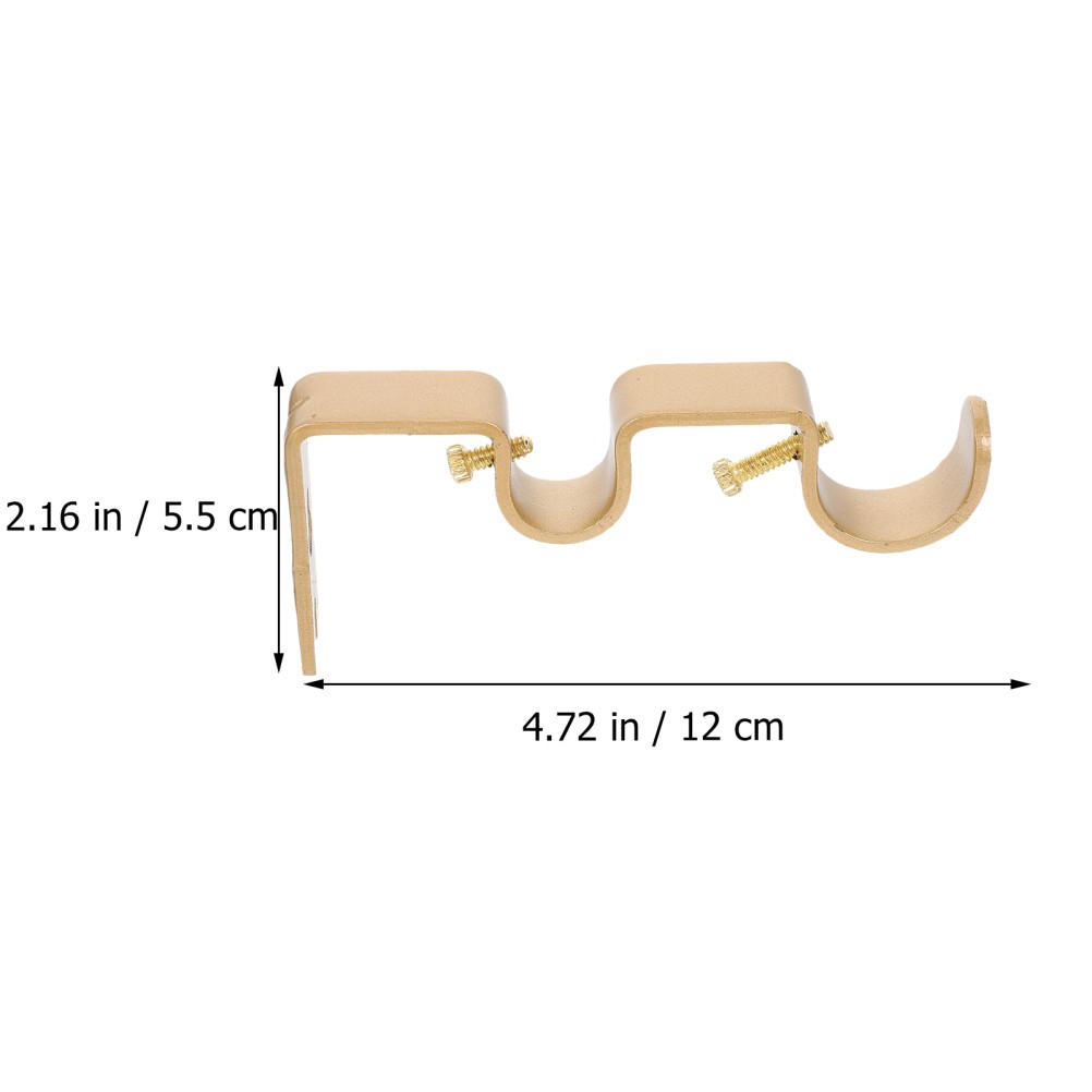 2 Sets Heavy Duty Rod Bracket Wall Mount Curtain Rod Holder Stand