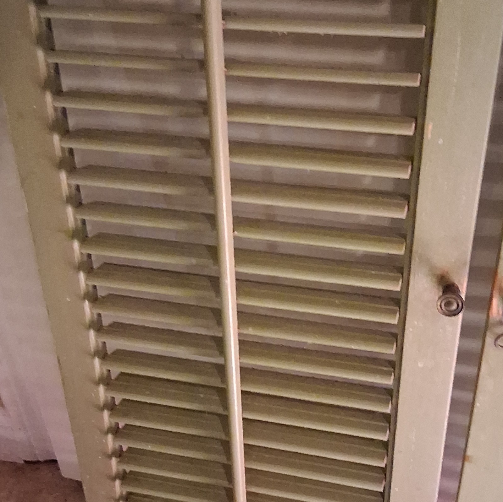 Green Full Height Louvered Window Shutters 2-Panel Wood 47mm Slats 11½”x35⅛” Ea