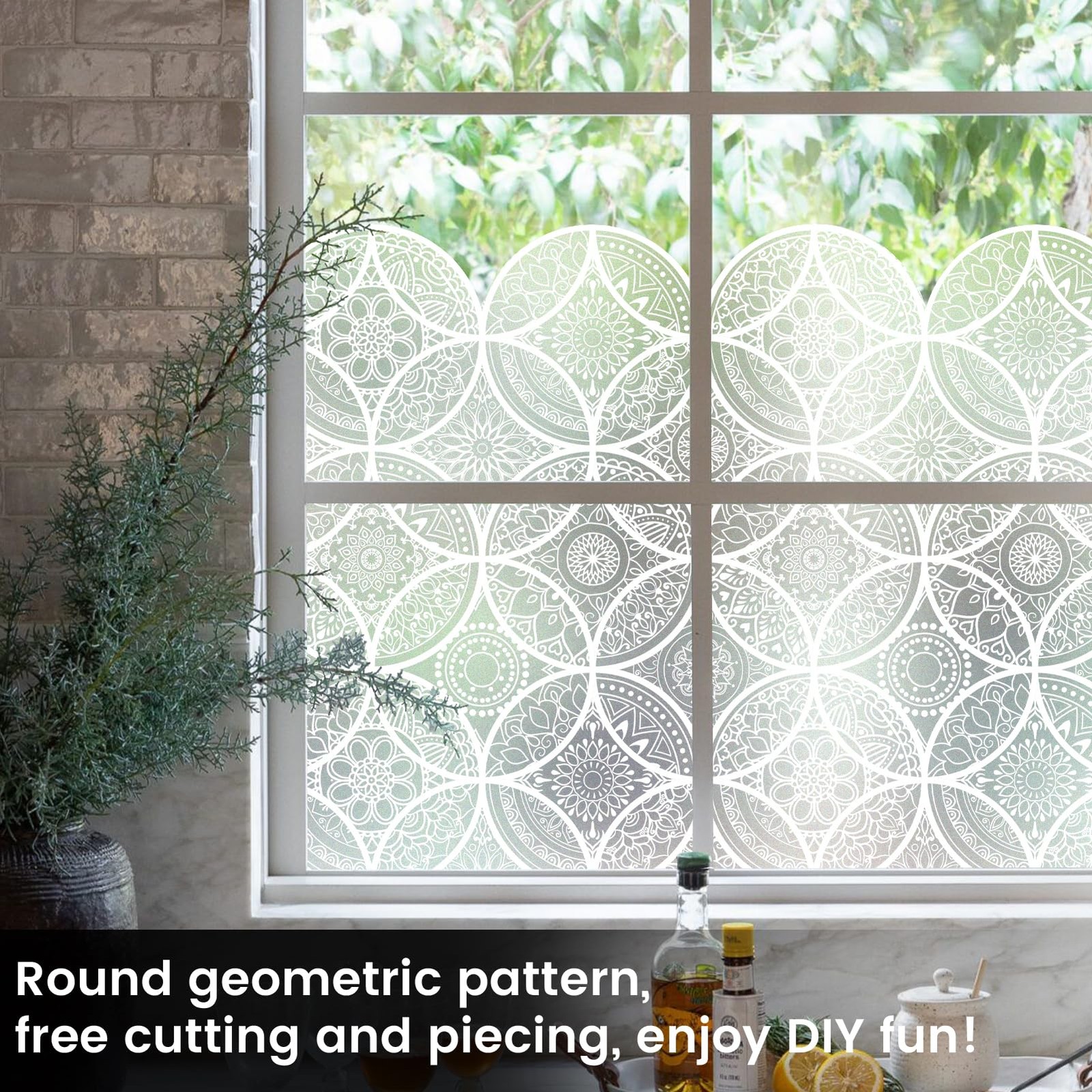 DKTIE Bohemian Decor Stained Glass 17.7″ x 78.7″ (with tools), Pure White