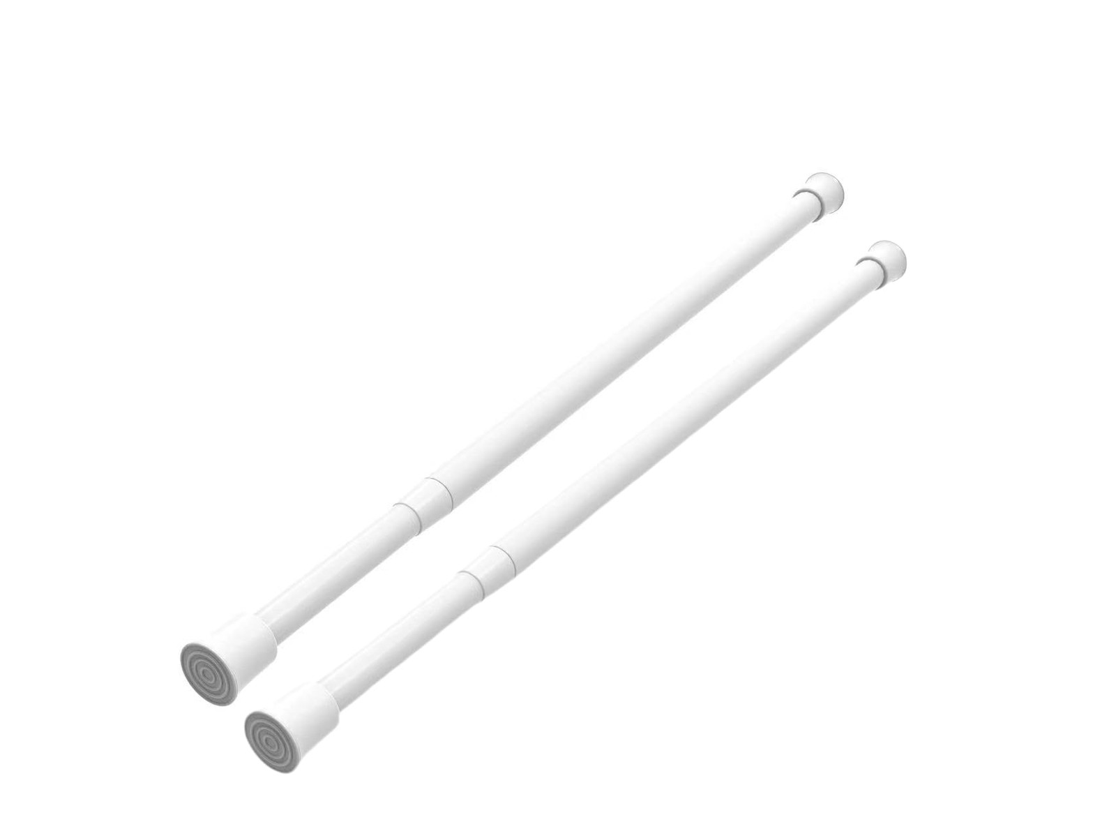 2 Pack Spring Tension Curtain Rods 18 to 28 inches White (2Pcs 18-28″),