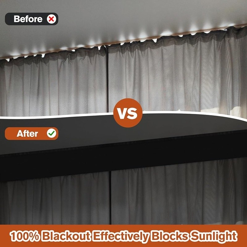 Blackout Curtains Light Blocker Thermal Insulation Self Adhesive Easy Install US
