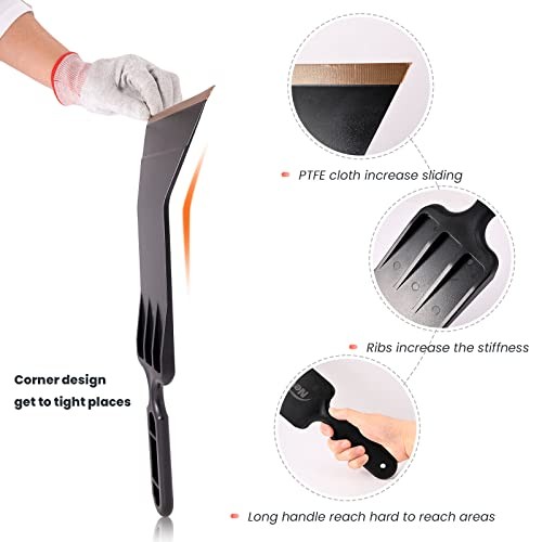 Window Tint Tools Bulldozer Squeegee Kit Wide Mouth & Scrubber Paddle Black