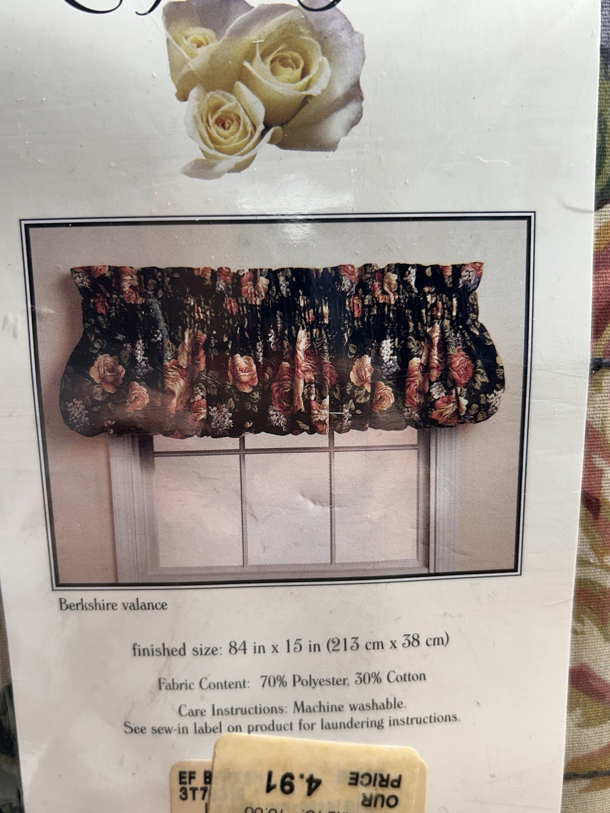 2 NOS Target Floral Blouson Window Valances 84×15” Set Vintage 2000s Made USA