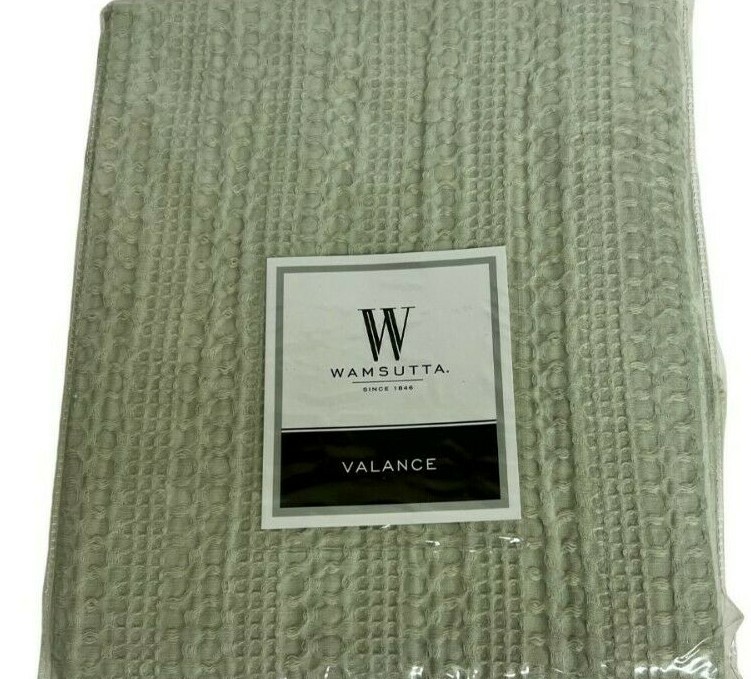 Wamsutta Soft Sage Waffle Weave Valance Size 68 in x 15 in