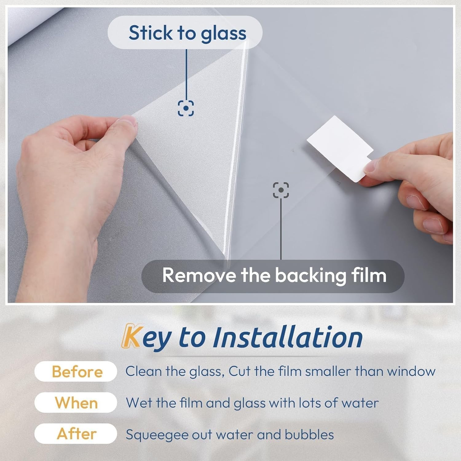 Removable Static Cling Window Film – Soft Light & UV Protection 17.5×78.7in