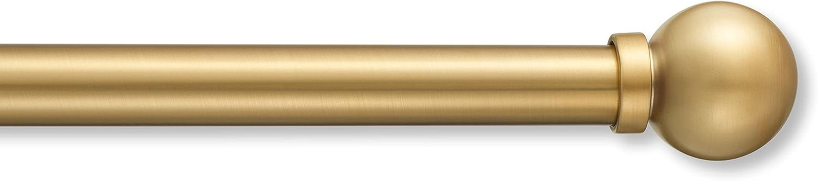 Brushed Gold Adjustable Curtain Rod Set with Ball Finials, 144″-240