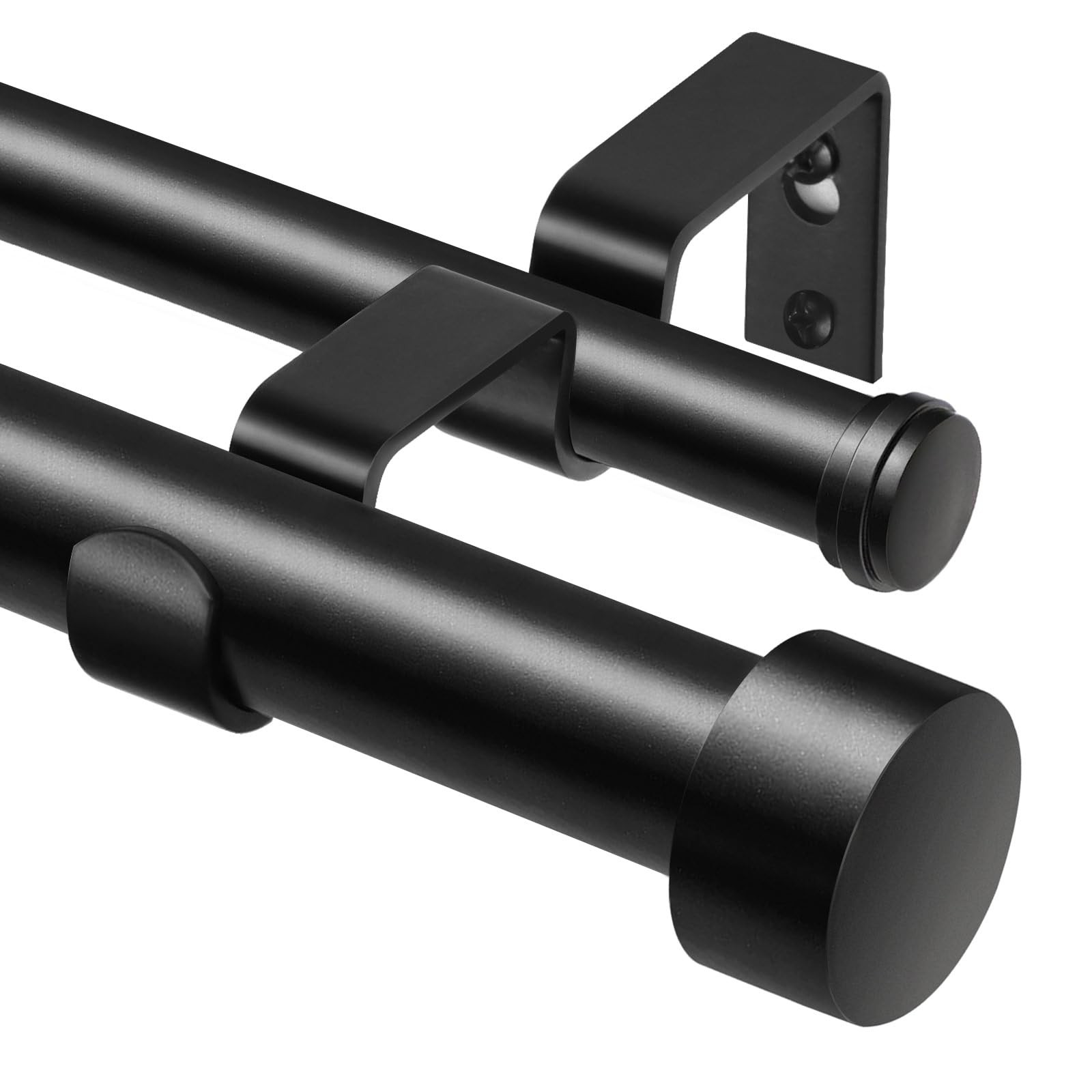 1 Inch Double Curtain Rods 66 to 120 Inches (5.5-10 Feet), Heavy Duty Adjusta…