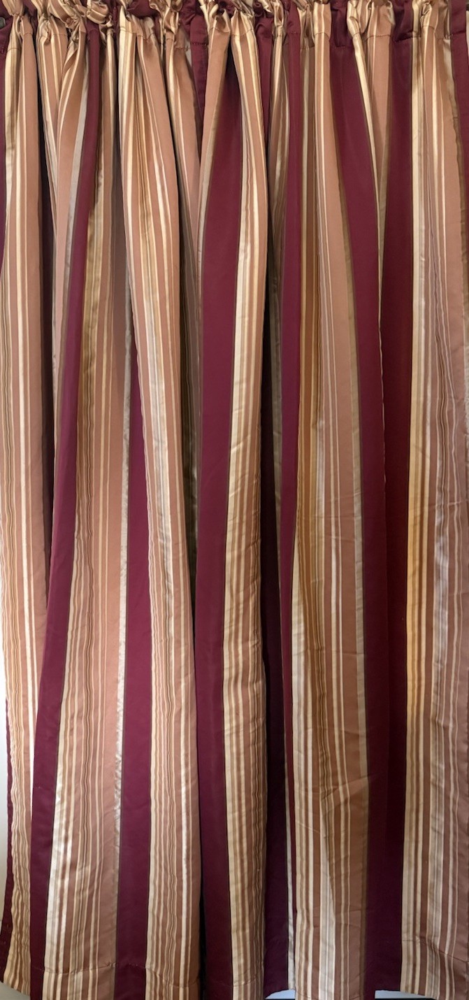 2 JC Penney Chris Madden Lined & Interlined Panels 1 Pr Curtains Burgundy Gold