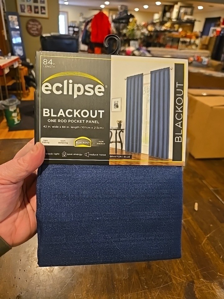 Eclipse 99% Blackout One Rod Pocket 1 Panel Kenley | Indigo Blue Curtain 42″x84″