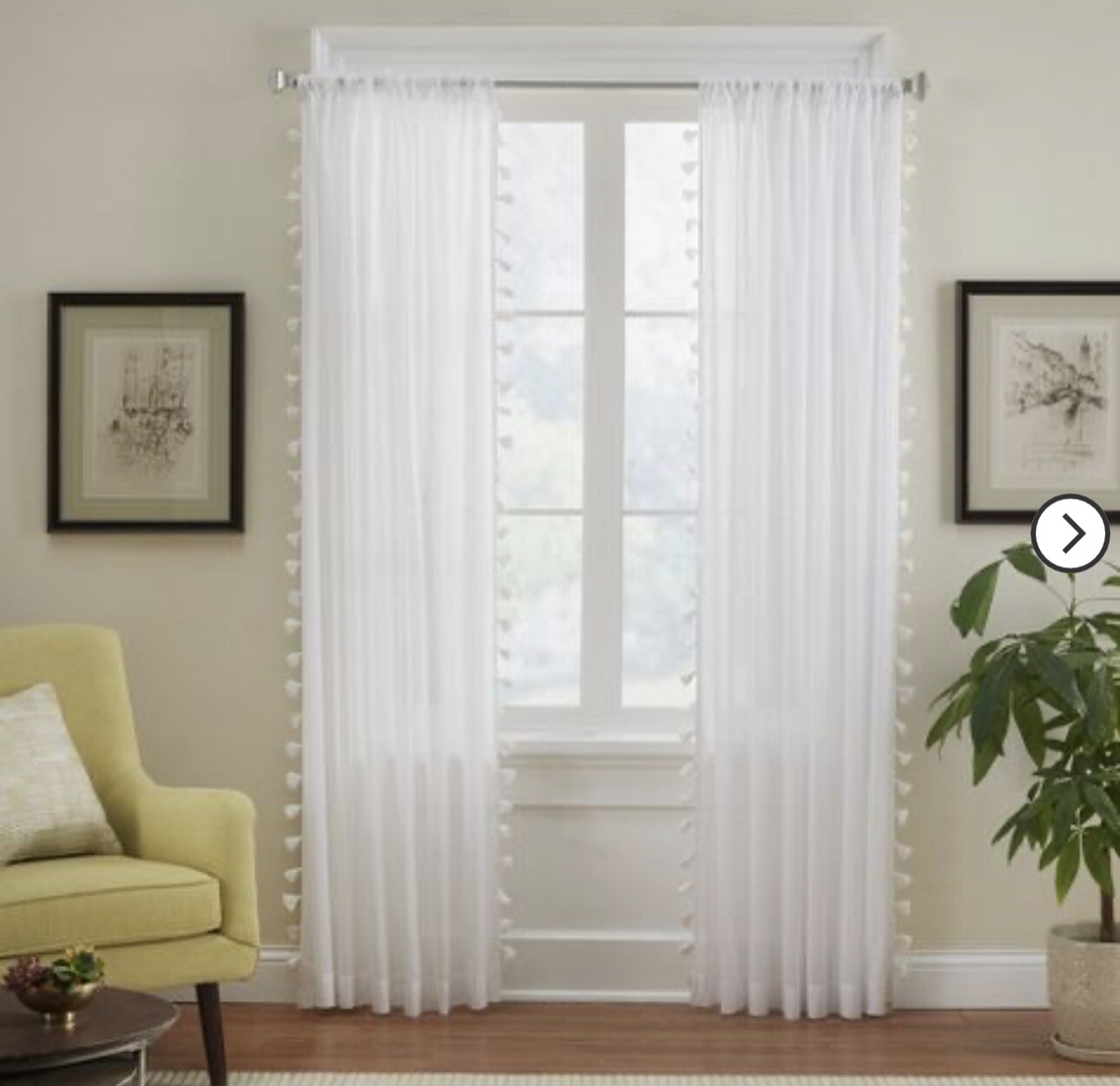 Elrene Home Fashions Bianca Cotton 52″ x 84″ Single Window Panel