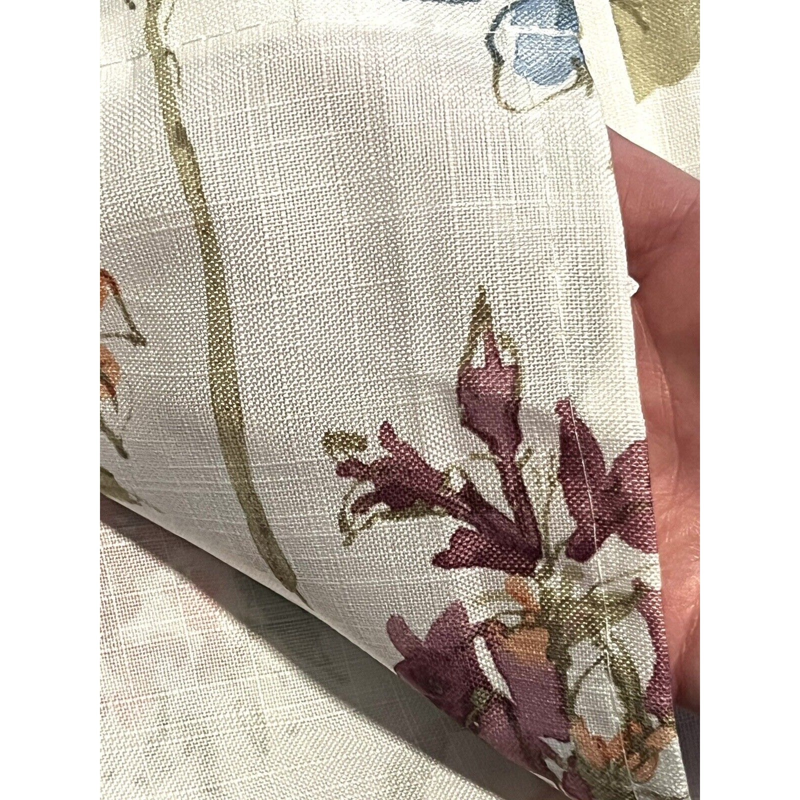 LAURA ASHLEY Wild Meadow Floral Window Curtains 2 Panels 38×96” Orange Blue Pink