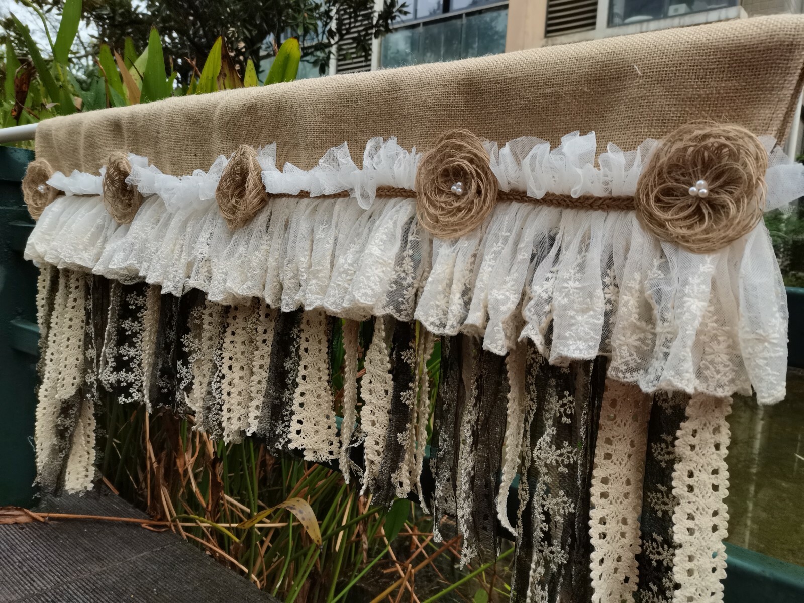 Rustic Vintage Unique Bedroom Valance Burlap Kitchen Valance Curtain Wedding