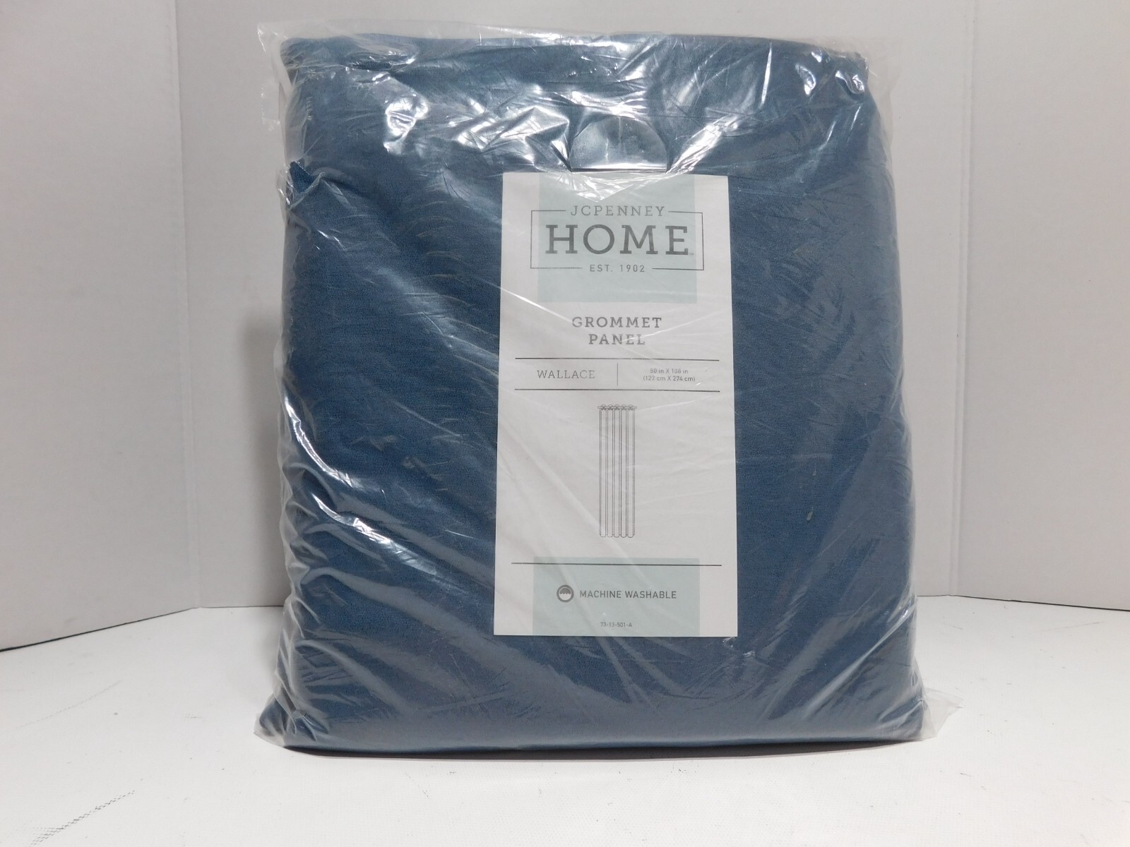 JC Penney Home Pair Faded Denim Curtains 2 Grommet Drapes Panels 50in x 108in