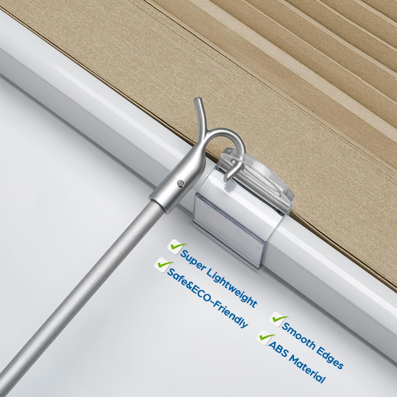 Blind Wand Replacement 23.62In Telescopic Vertical Blinds Rod with Hook Windo…