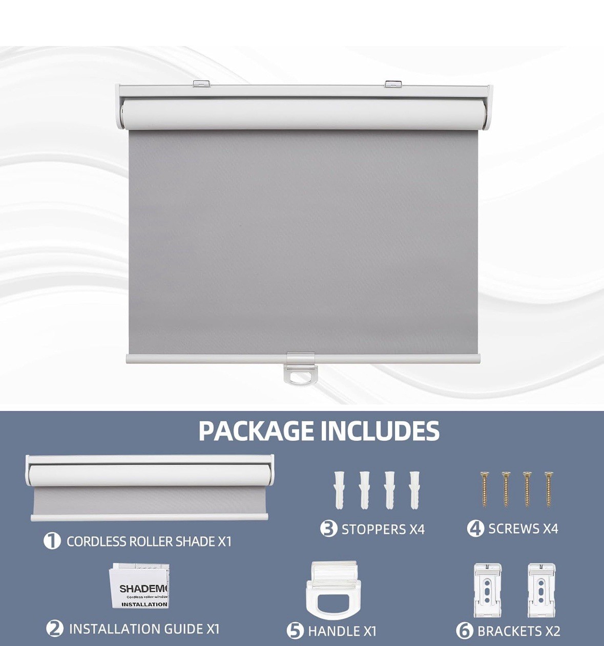 Cordless Blackout Window Roller Shades, Pull Down Spring Sys Indoor Blinds 41×72