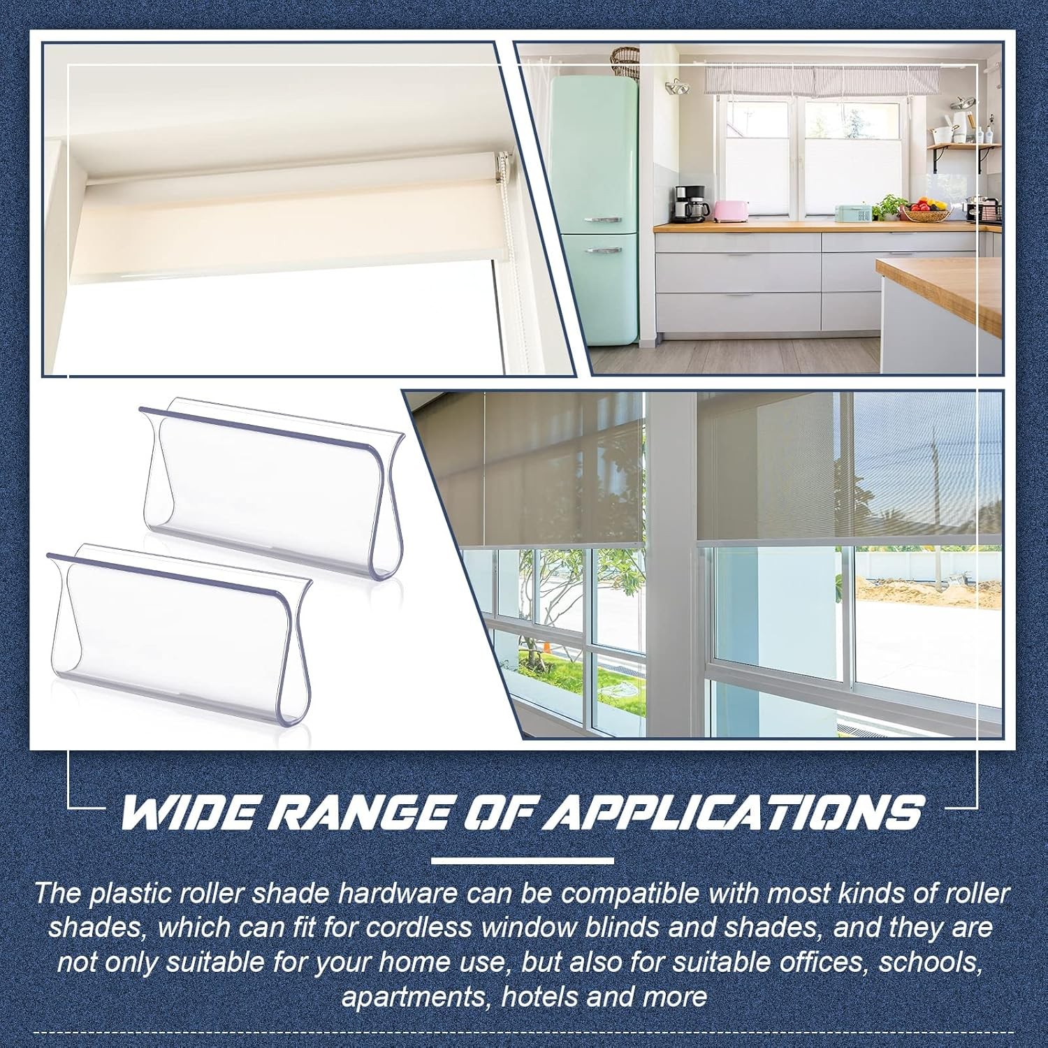 4 Pieces Window Shade for Roller Pull Down Shades 3.35*1.6 inch, Clear