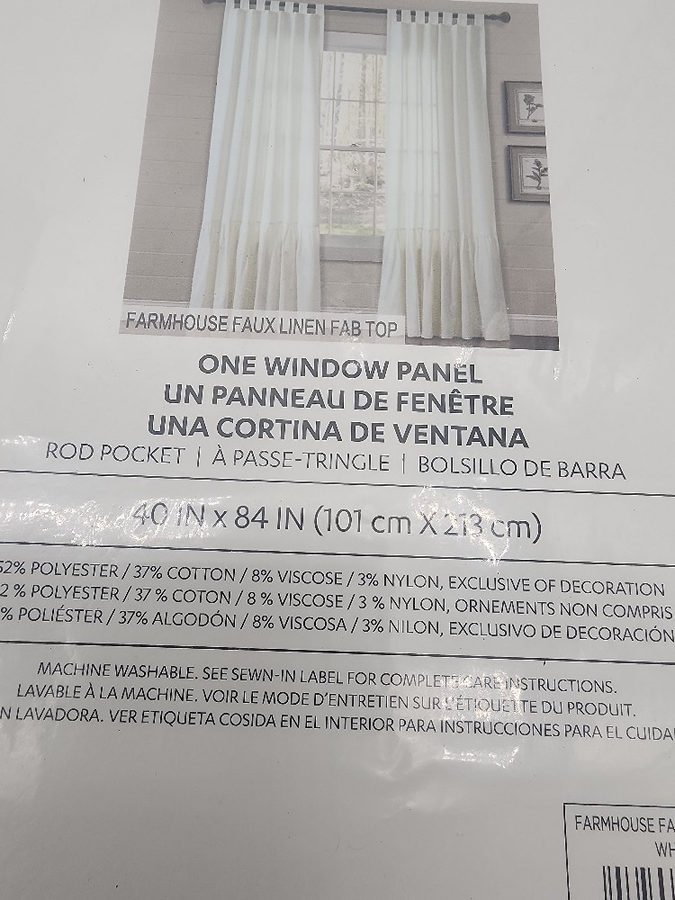 Lush Decor Off White Room Darkening Curtain – 84″ Single Panel Top Tab