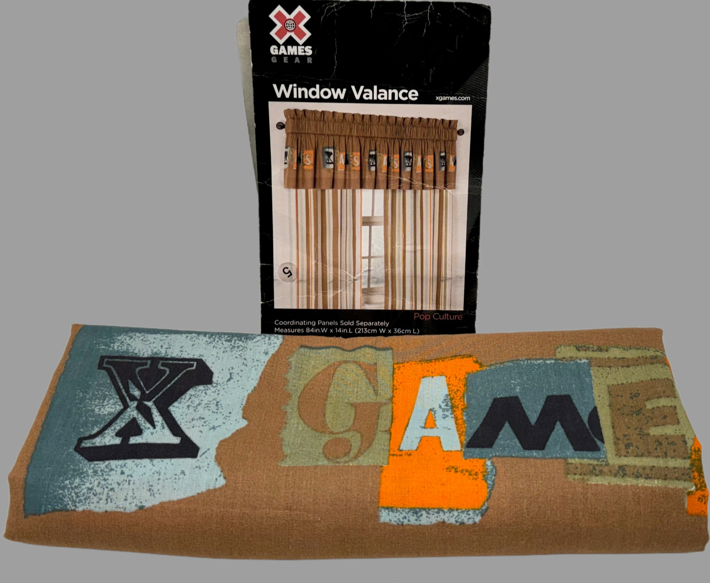 Jay Franco Valance Games Gear Pop Culture 84 x 14″ Brown Cotton Blend ESPN Skate