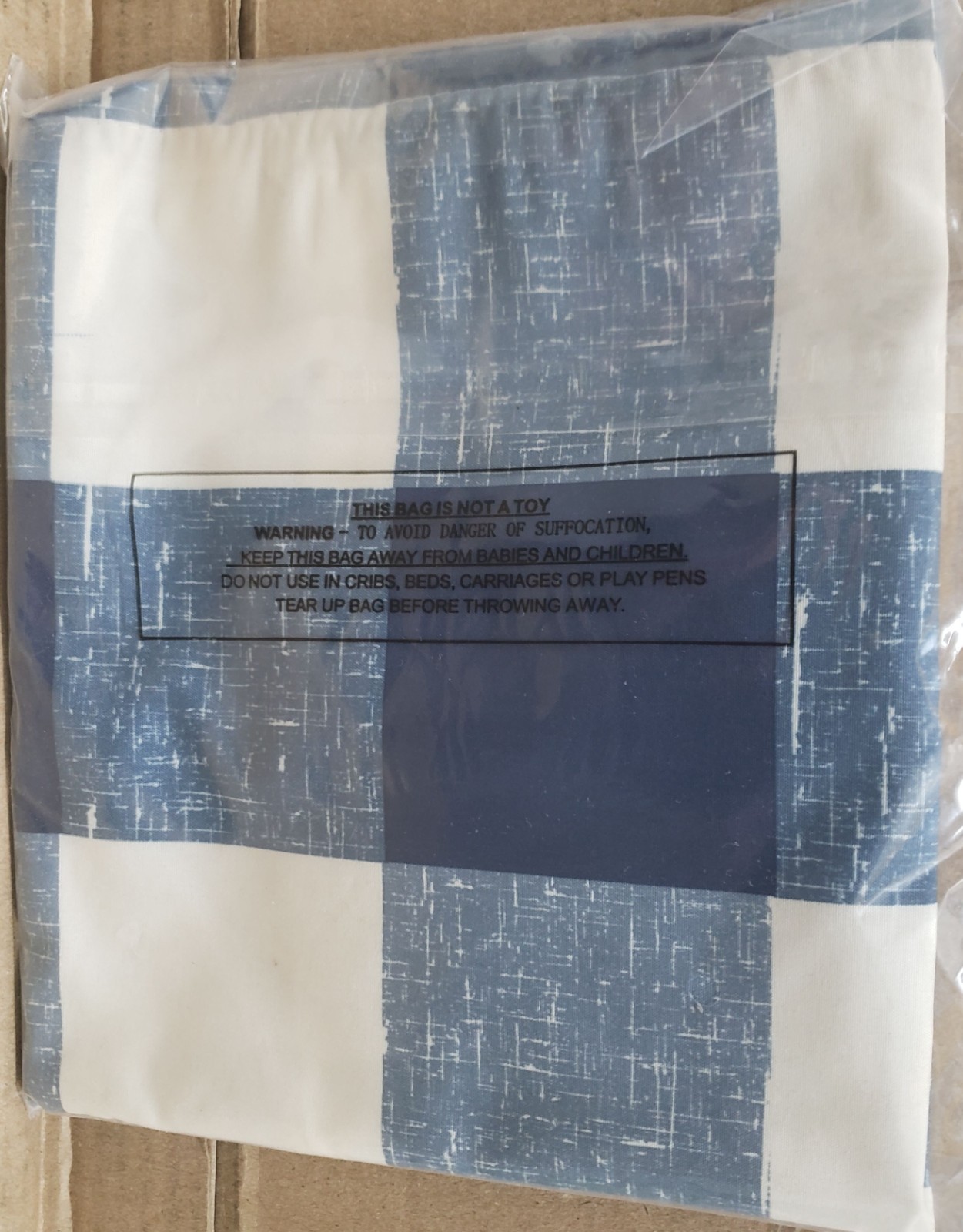 1 Fabric Printed Valance(18″x60″)(no tiers) BLUE & WHITE BUFFALO CHECK DESIGN,LK