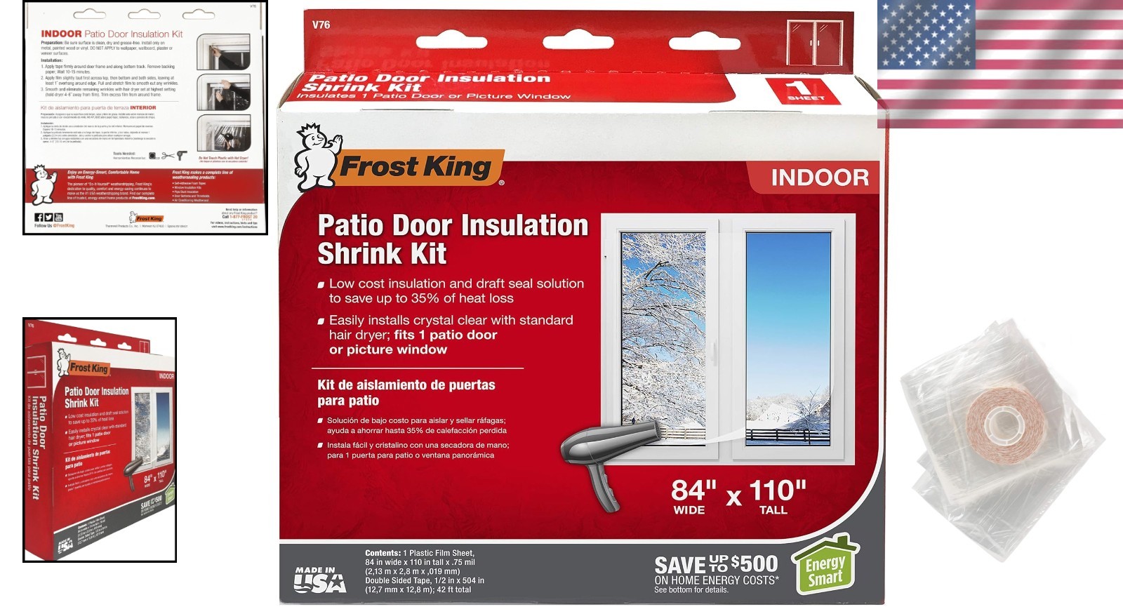 Frost King V76H Clear Shrink Window Kit 84″ x 110″ – Easy & Efficient Insulation