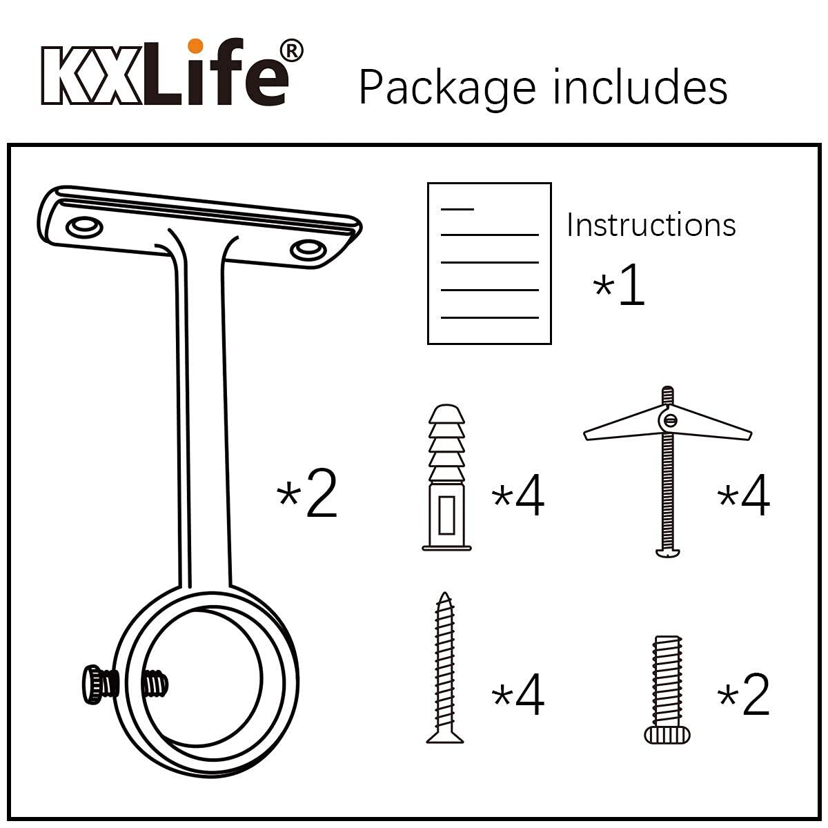 Ceilingmount Curtain Rod Bracket Ceiling Or Wall Mounted Heavy Duty Bracketset