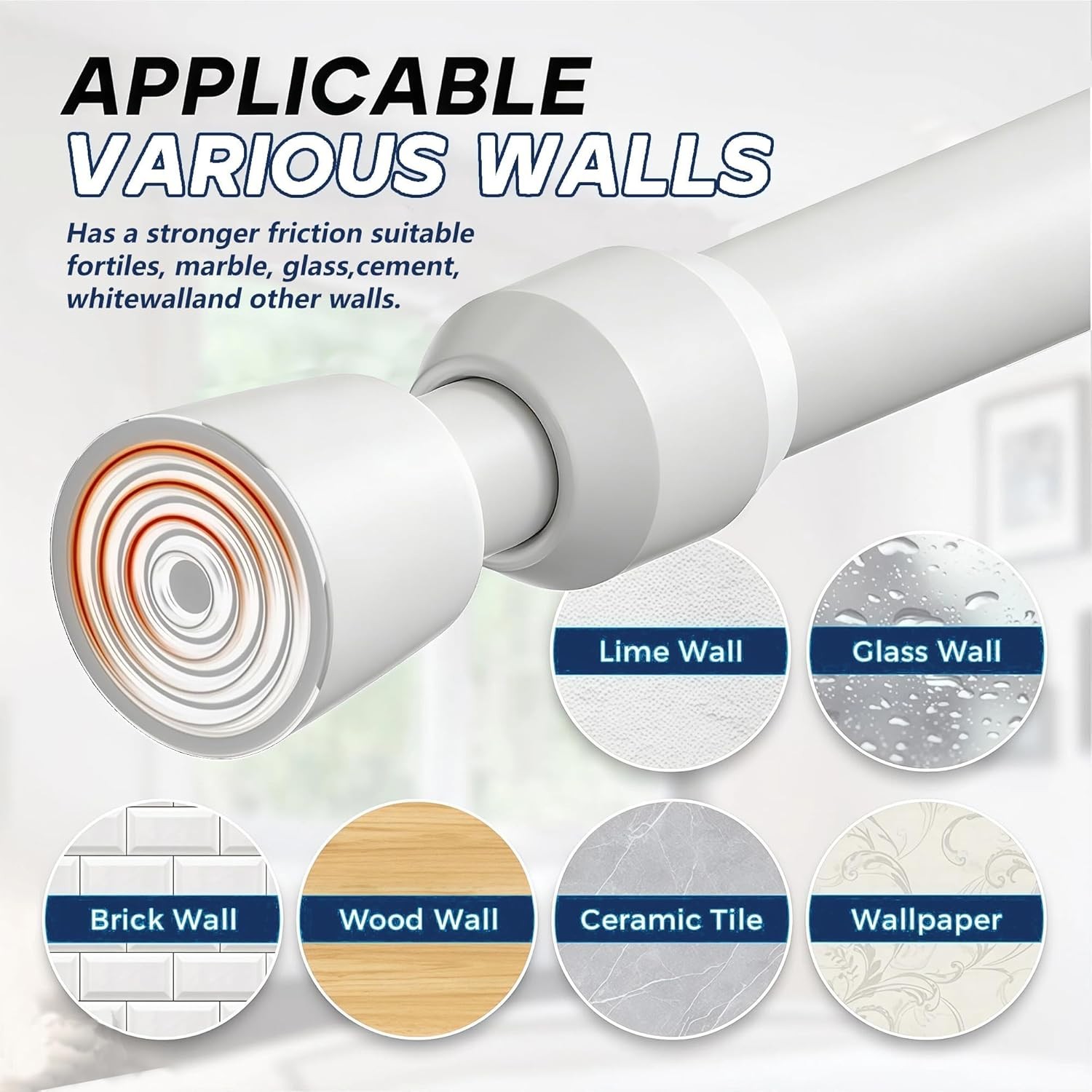 24 Pcs Rod End Caps Anti-Slip Waterproof Cover for 10-13mm Tension Poles White