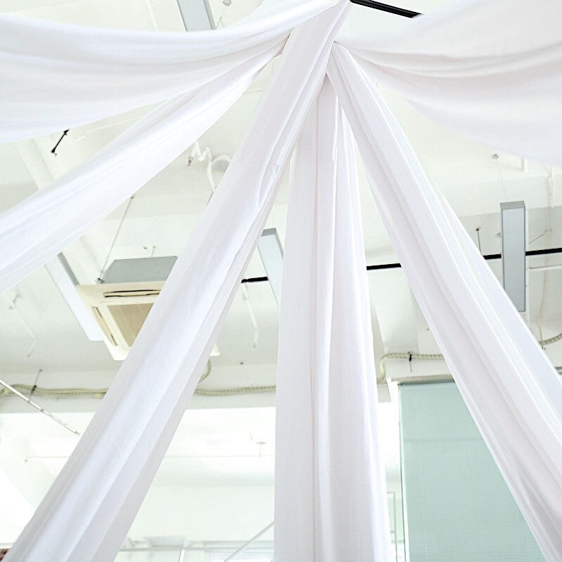White 5×40 feet Polyester Ceiling Draping Fabric Backdrop CURTAIN PANEL Party