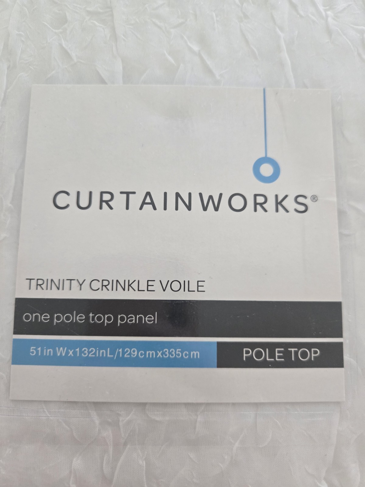 Curtainworks Trinity Crinkle Voile Sheer Curtain Panel 51×132″ Winter White