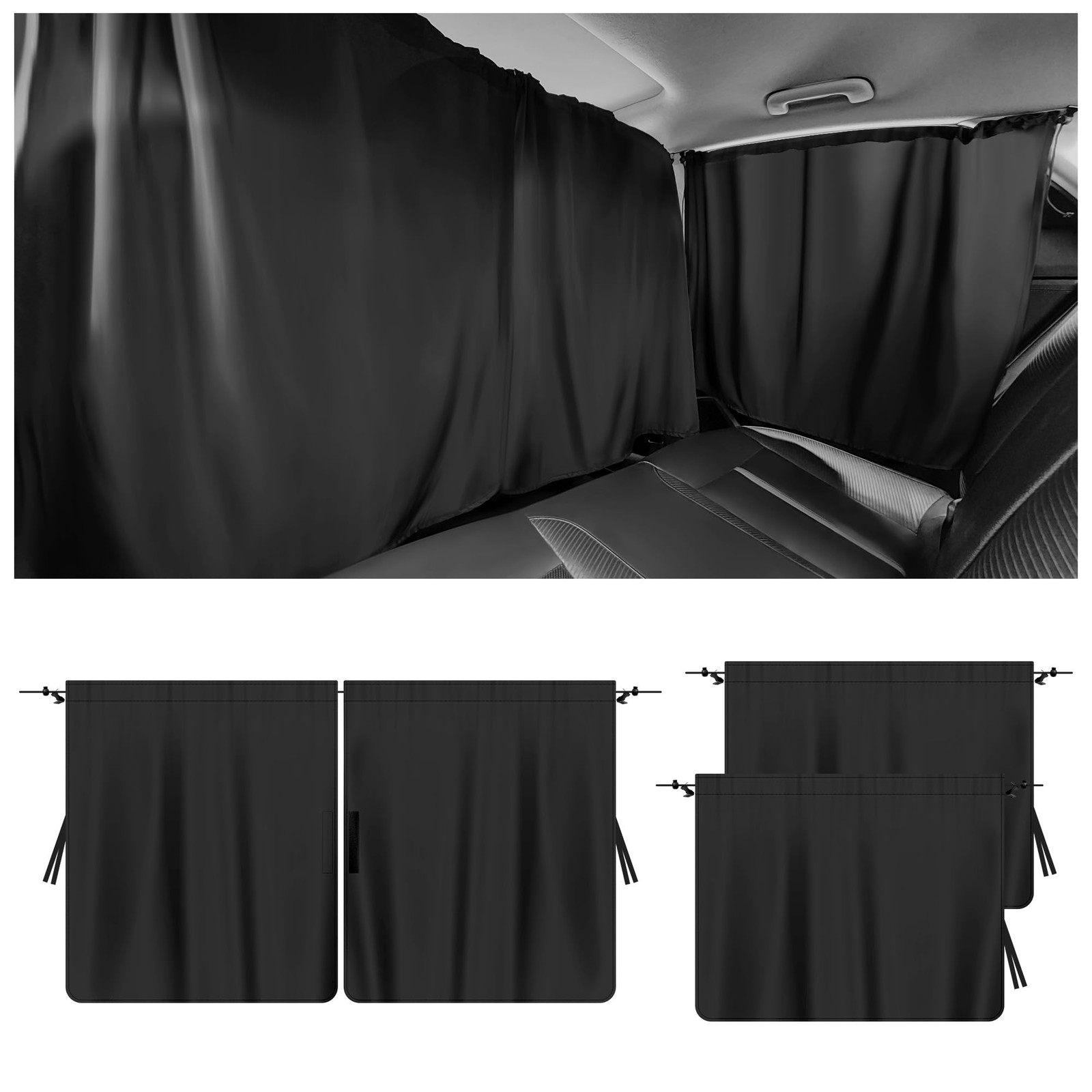 3PCS Car Window Shades,Car Privacy Cover 55.12*31.5*0.04 inch,