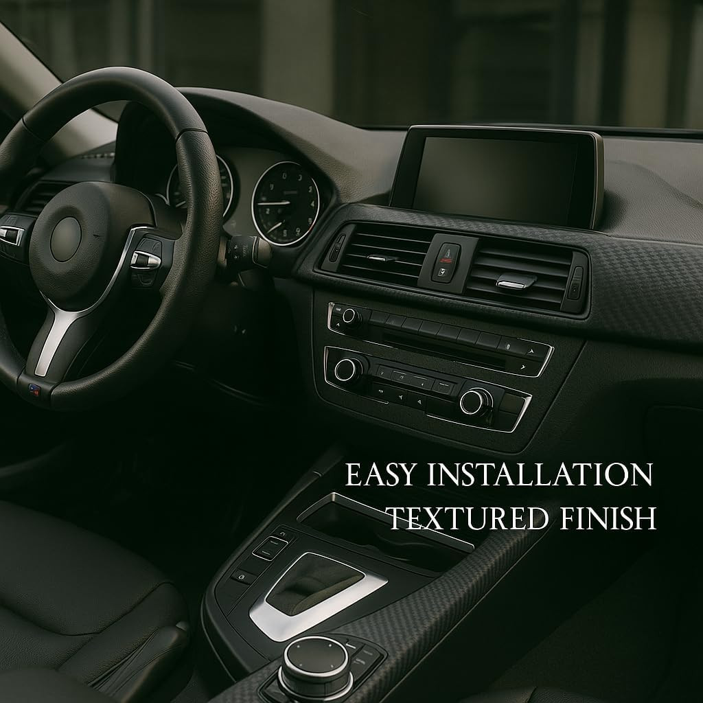 Rockrose 3D Matte 3D Black Carbon Fiber Vinyl Wrap, Anti-Wrinkle, Air Release Au
