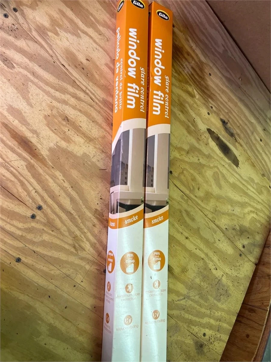 Gila 3 Ft. x 6.5 Ft. Smoke Glare Control Static Window Film 2 Roll wholesale Lot