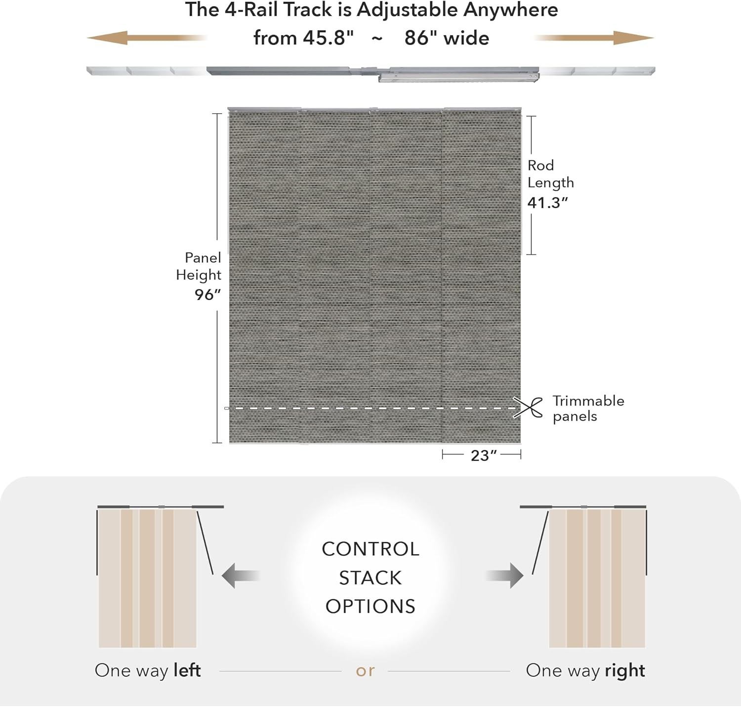 Adjustable Sliding Panel Track Vertical Blinds, Sliding Door Blinds, Patio Door
