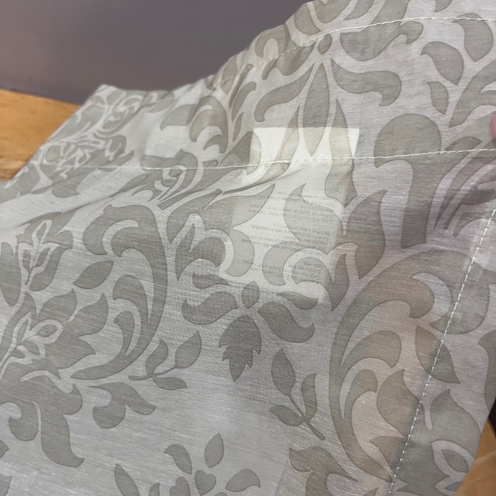 Martha Stewart Olive Green Damask Sheer Curtain Panels 52×84 Set of 2 Classic