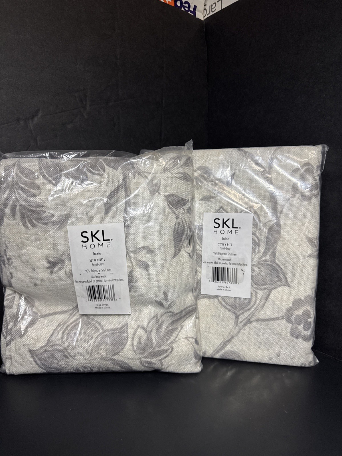 Set Of 2 NEW SKL Home Jackie Panels 52”x84” Gray Grommets