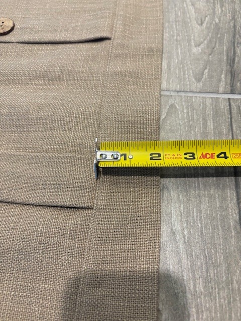 Custom Tab Top Lined Tan Valance with Buttons 108.75 in x 17 in